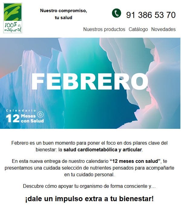 Imprescindibles Febrero / Calendario 12 meses con salud