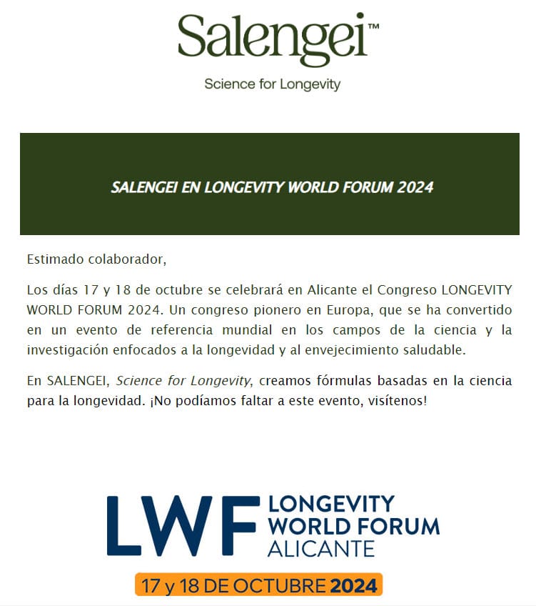 SALENGEI EN LONGEVITY WORLD FORUM 2024