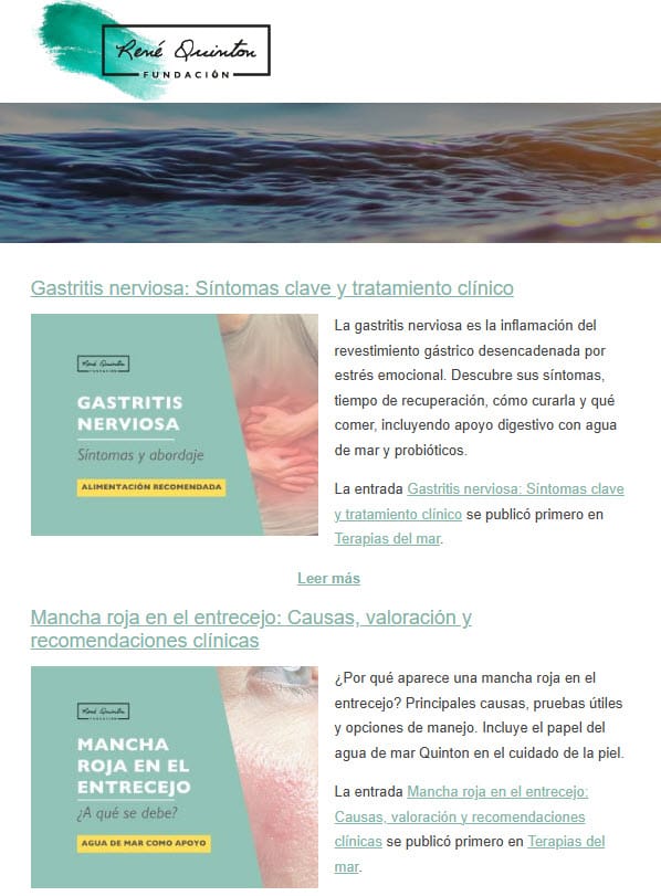 Últimos artículos en terapia marina y práctica clínica diaria