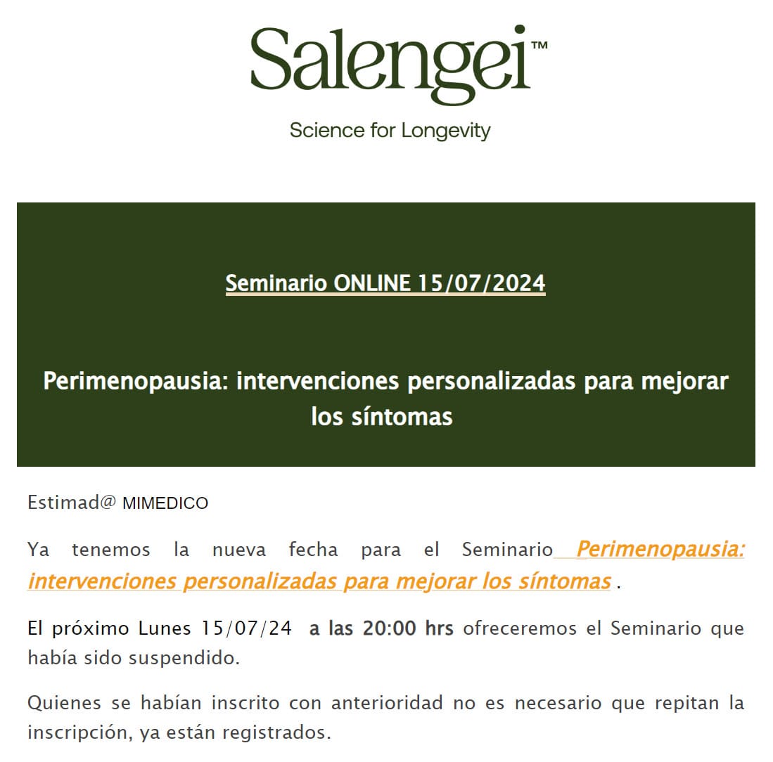 NUEVA FECHA Perimenopausia: Intervenciones personalizadas para mejorar los síntomas