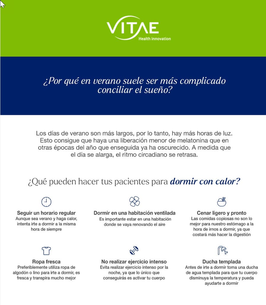 La fórmula perfecta para que tus pacientes concilien el sueño en verano