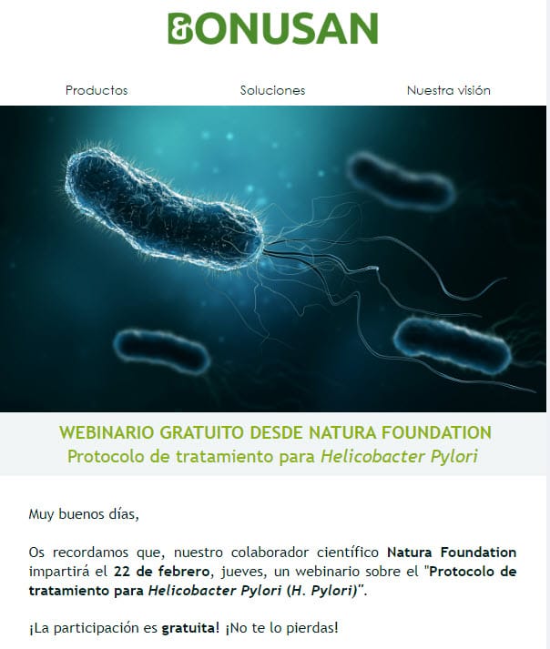 📅 Webinario gratuito tratamiento Helicobacter Pylori - Inscríbete