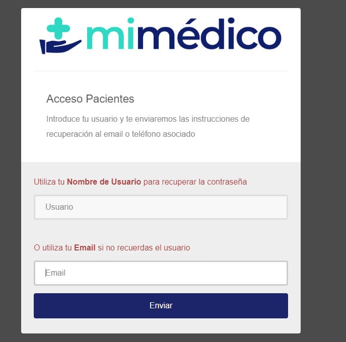 73 - Recuperación contraseña paciente