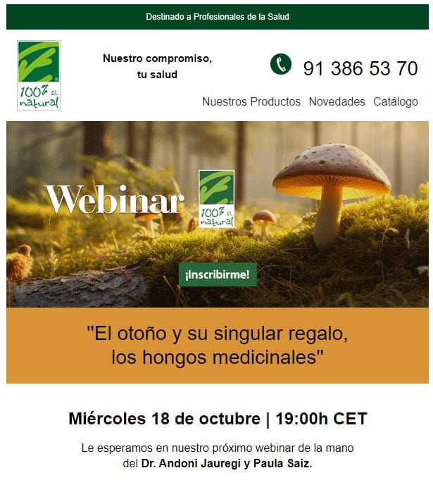 Webinar / 18 octubre / Hongos Medicinales