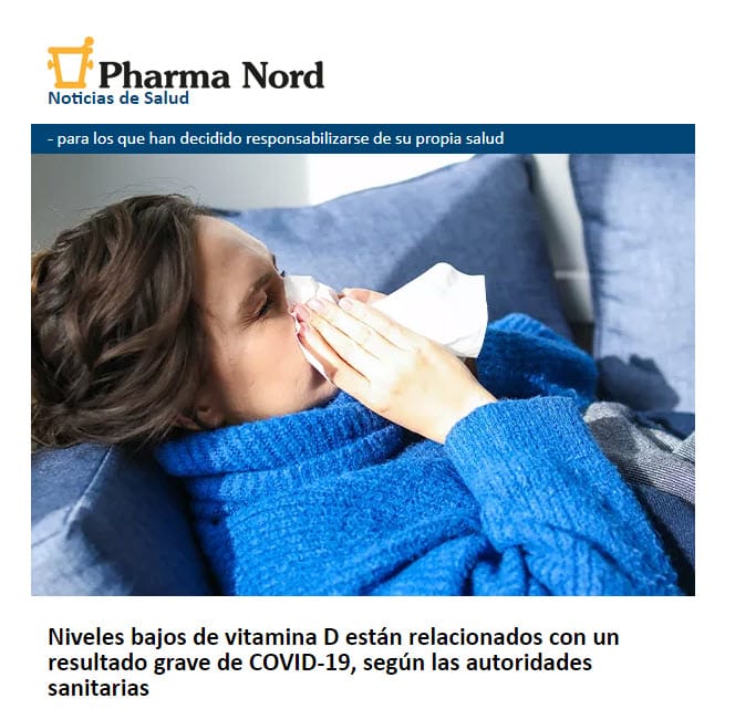 Vitamina D baja vinculada con un resultado grave de COVID-19, según las autoridades sanitarias.