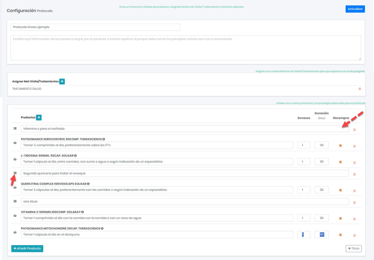 68 Títulos / Líneas en la herramienta protocolos de MiMedico.com