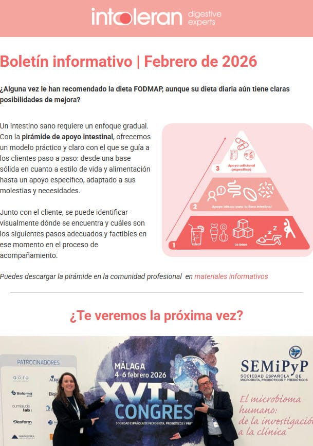 Boletín informativo de febrero | La pirámide del apoyo intestinal