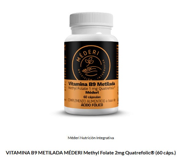 LANZAMIENTO - VITAMINA B9 METILADA MÉDERI Methyl Folate 2mg Quatrefolic® (60 cáps.)
