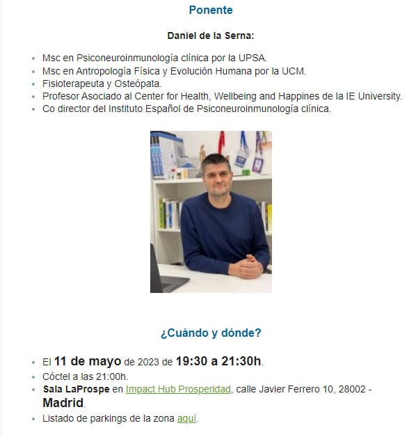 Últimas plazas: Seminario con Daniel de la Serna