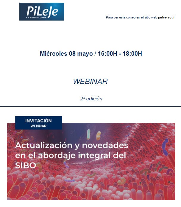 Webinar 2ª edición: "Actualización y novedades en el abordaje integral del SIBO" 08/05/2024
