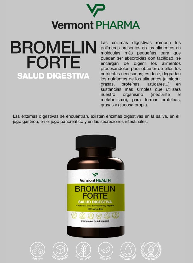Bromelin Forte. Enzimas Digestivas
