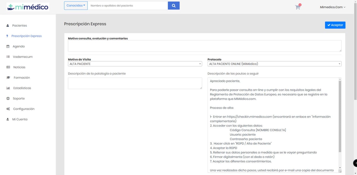 17 Alta paciente online (no presencial)