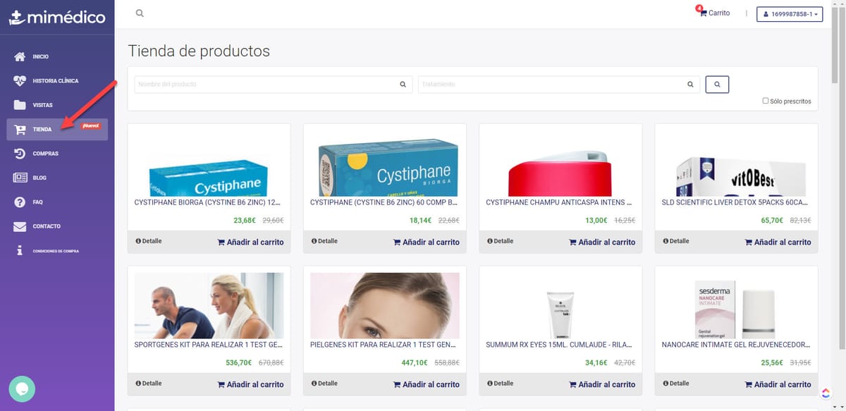 67 Proceso compra Tienda en MiMedico.com