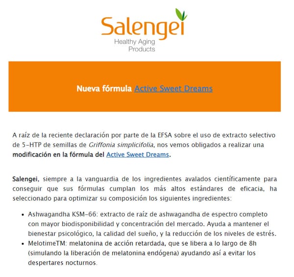 Nueva fórmula ACTIVE SWEET DREAMS