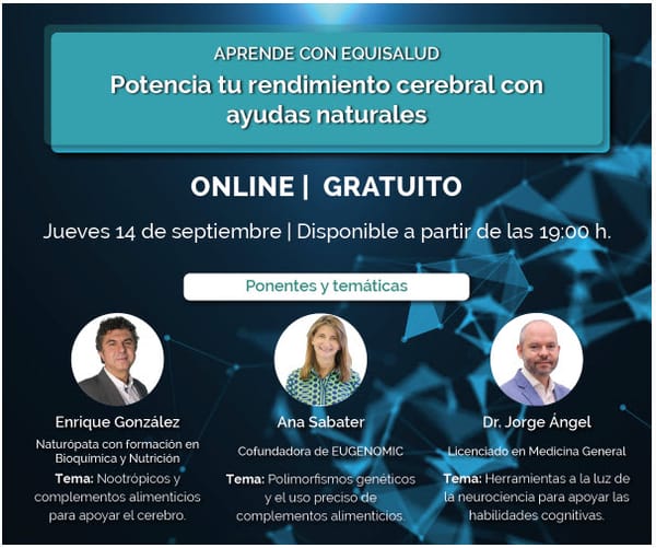 Potencia tu rendimiento cerebral con ayudas naturales | ¡Tres ponencias gratuitas y online!