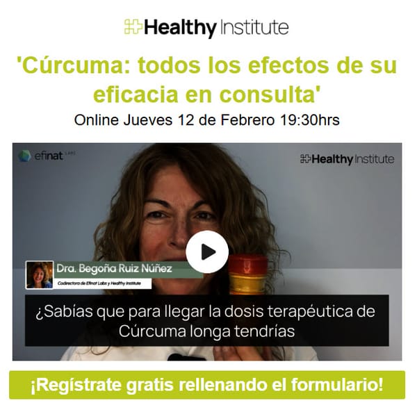 ✅ Nuevo webinar gratuito - Cúrcuma: todos los secretos de su eficacia en consulta😀👍