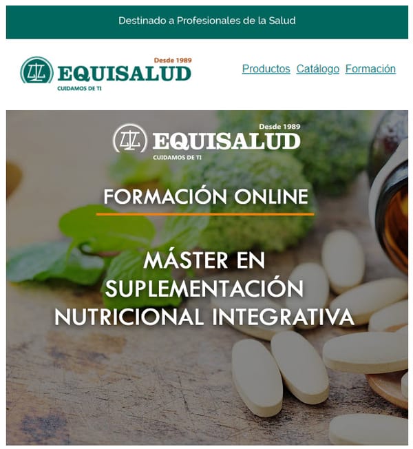 Beca Equisalud / Máster en Suplementación Nutricional Integrativa