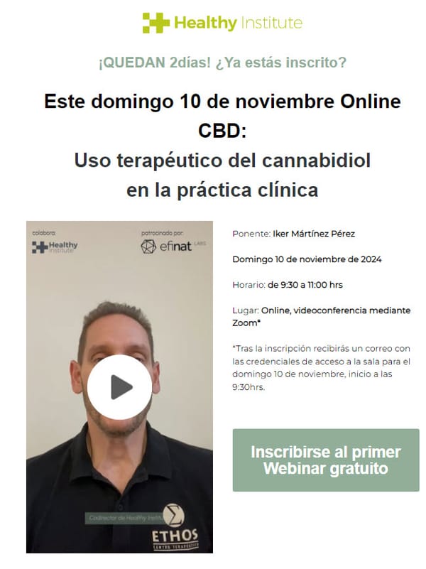 Webinar gratuito sobre CBD: Uso terapéutico del cannabidiol en la práctica clínica