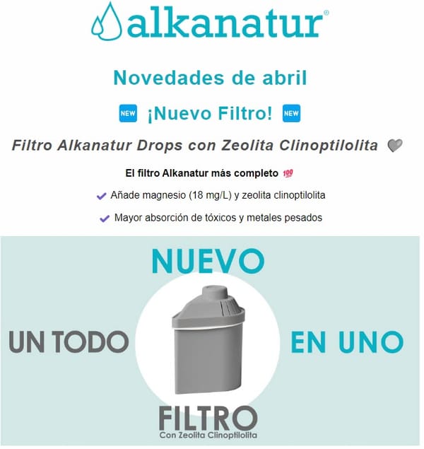 ¡Novedades! 🆕 Nuevo filtro Alkanatur Drops Zeolita Clinoptilolita 🩶