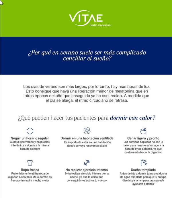 La fórmula perfecta para que tus pacientes concilien el sueño en verano