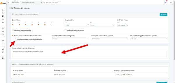93 - Texto personalizado Mail citas y copia profesional