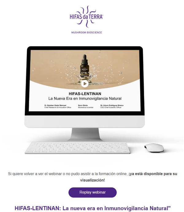 Replay webinar -  Hifas-Lentinan, la nueva era en Inmunovigilancia Natural