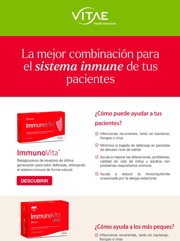 Conoce las combinaciones para que tus pacientes tengan un sistema inmune reforzado