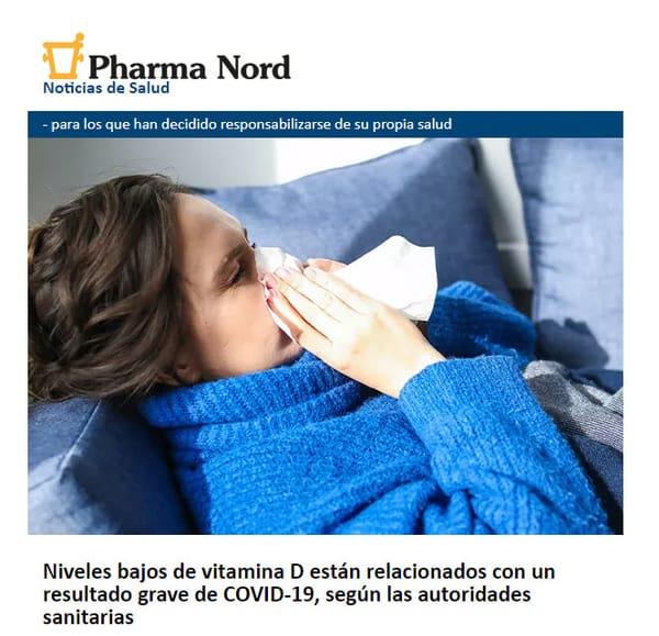Vitamina D baja vinculada con un resultado grave de COVID-19, según las autoridades sanitarias.
