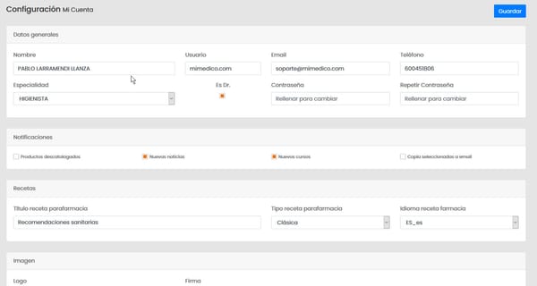 15 Configuración de usuario o Mi Cuenta