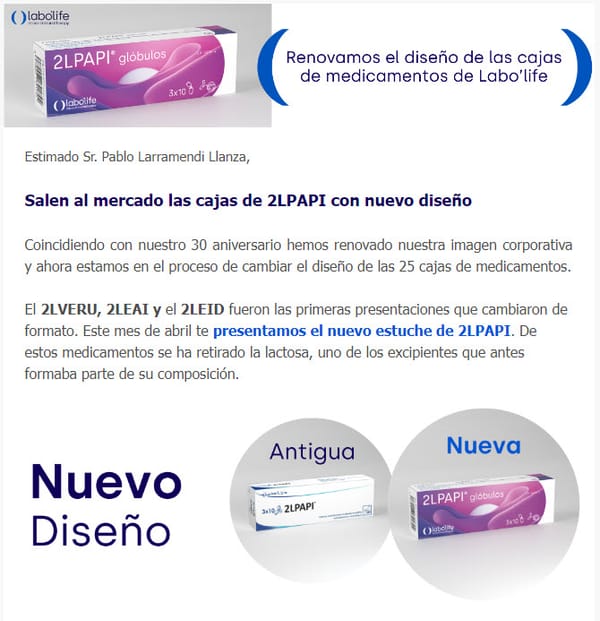 Nuevo diseño de las cajas de 2PAPI de Labo’life