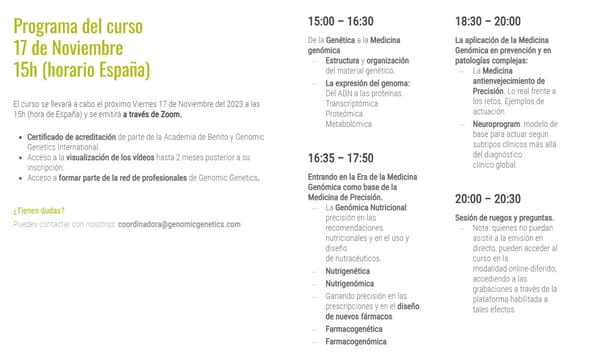 CURSO DE MEDICINA GENÓMICA EN LA MEDICINA DE PRECISIÓN