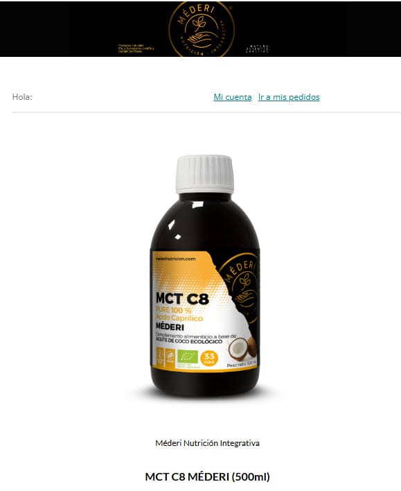 LANZAMIENTO - MCT C8 MÉDERI (500ml)