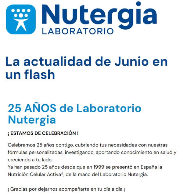 Nutergia Laboratorio - La actualidad de Junio en un flash