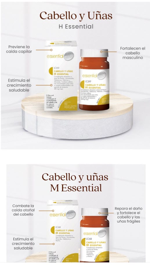 ¡🍁Este otoño recomienda a tus pacientes  el cuidado que se merecen con  Cabello y Uñas Essential 💅🏽!