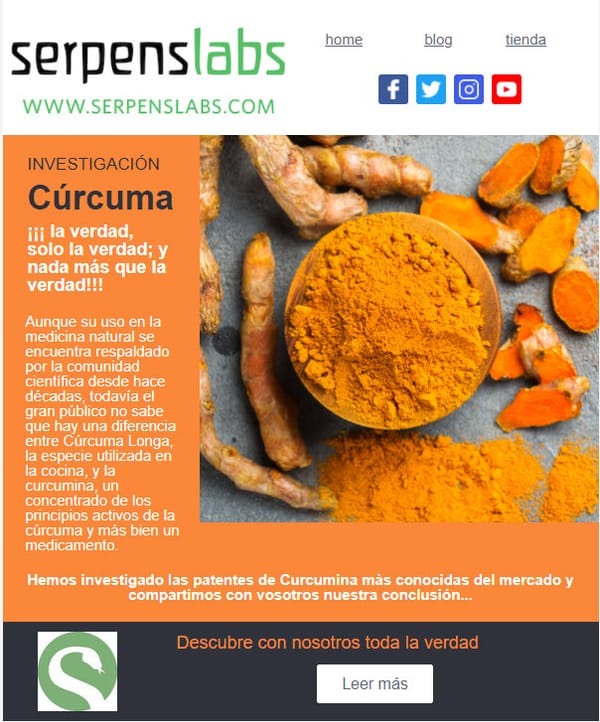 Curcuma y biodisponibilidad: ¡¡¡la verdad, solo la verdad; y nada más que la verdad!!!
