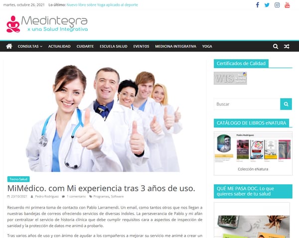 31 MiMédico. com Mi experiencia tras 3 años de uso.