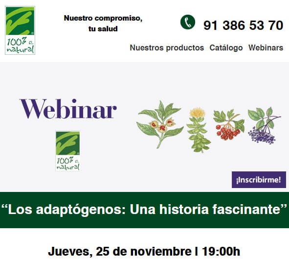 Inscripciones / Webinar Adaptógenos / 25 de noviembre