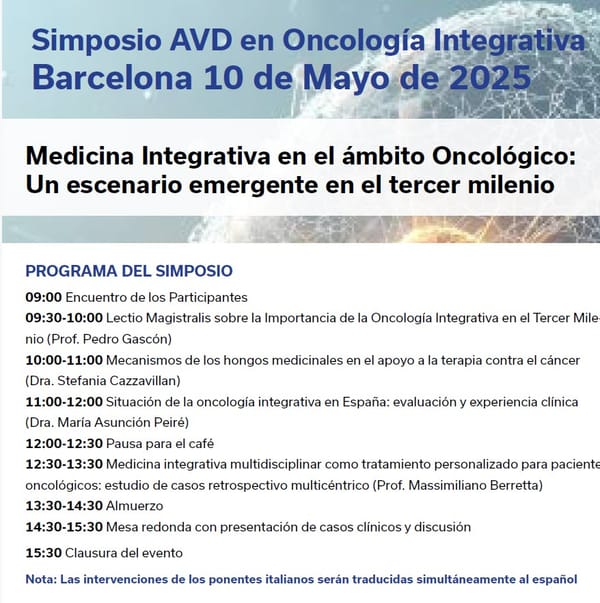 I Simposio de AVD Reform Nutracéuticos - Oncología Integrativa