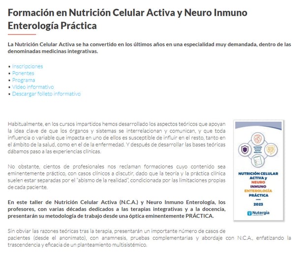 CURSO PRESENCIAL NEURO INMUNO ENTEROLOGÍA BARCELONA JUNIO 2023