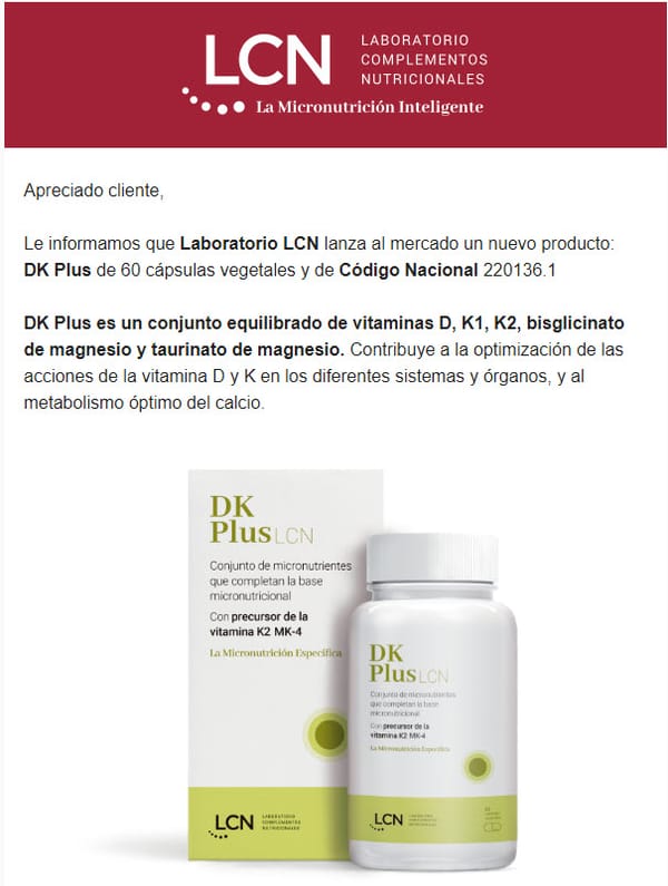 Laboratorio LCN lanza al mercado un nuevo producto DK Plus