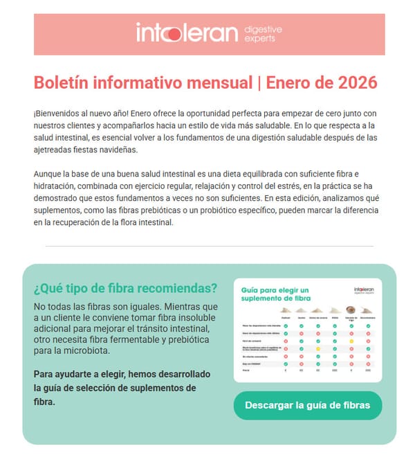 Intoleran Boletín informativo de enero | ¡La salud intestinal como base para 2026!