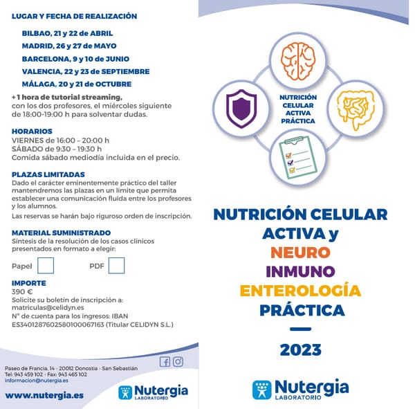 CURSO PRESENCIAL NEURO INMUNO ENTEROLOGÍA BARCELONA JUNIO 2023