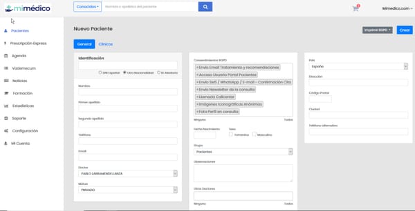 3 Creación Paciente