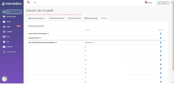 101 Consulta cambios RGPD paciente