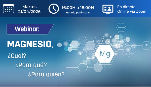 Hoy a las 16:00h : MAGNESIO, ¿Cuál? ¿Para qué? ¿Para quién?