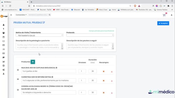 Prescripción vía API Clinic Cloud